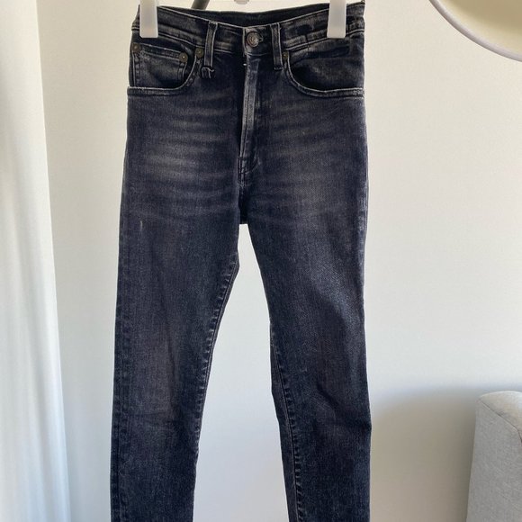R13 Black skinny denim size 24 - Picture 1 of 2
